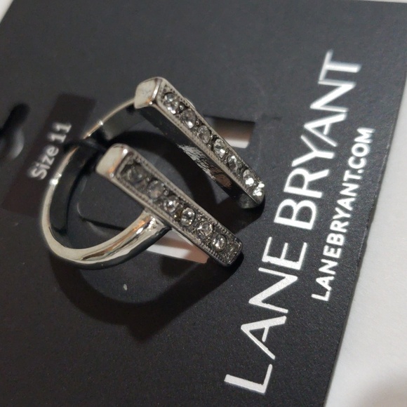 Lane Bryant Silver Tone Sparkling Crystal size 11 Ring - Women's Fashion Jewelry - Picture 3 of 6